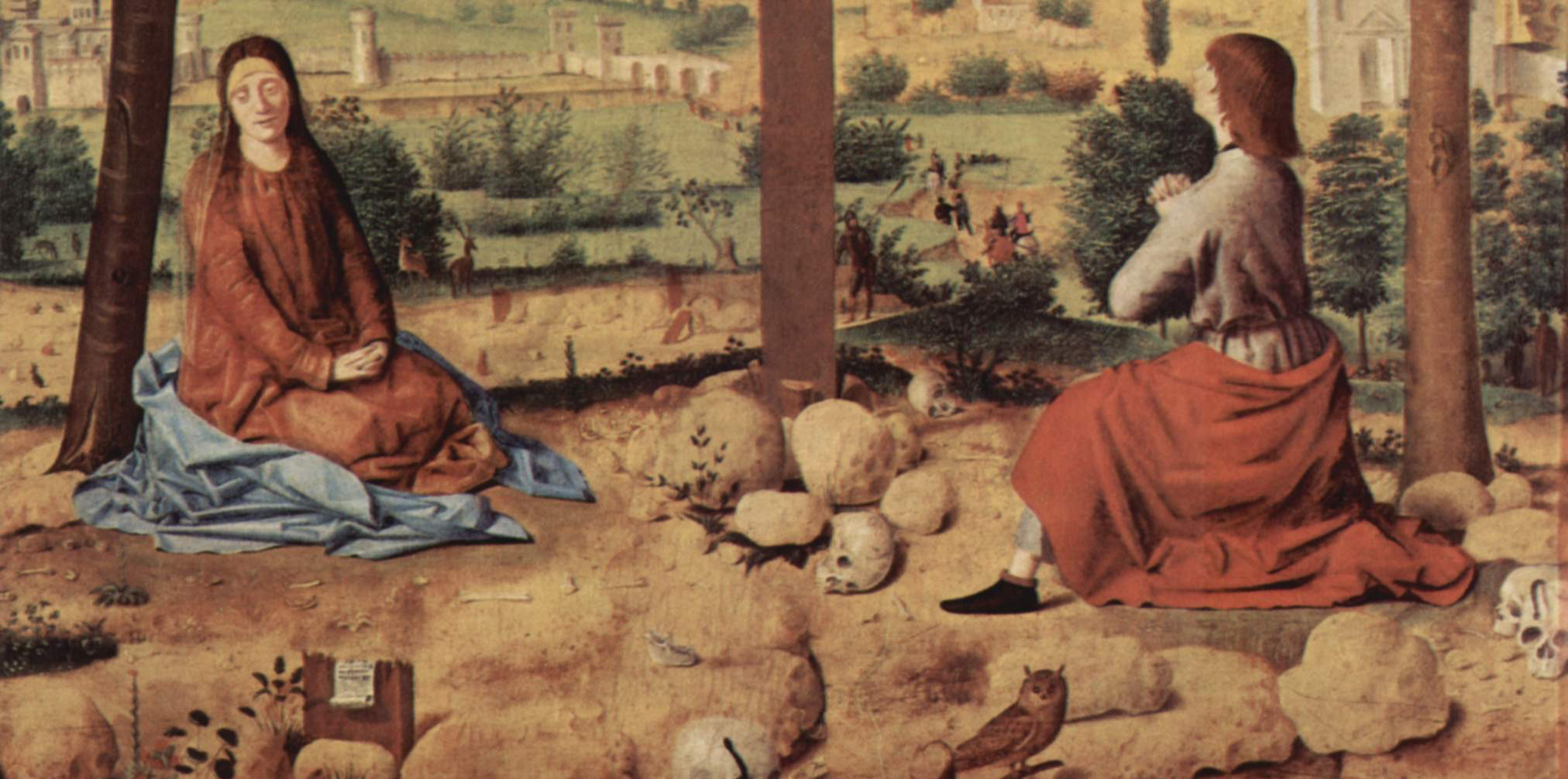 Antonello da Messina, Crocifissione, particolare, olio su tavola, 59,7×42,5 cm, Koninklijk Museum voor Schone Kunsten, Anversa.