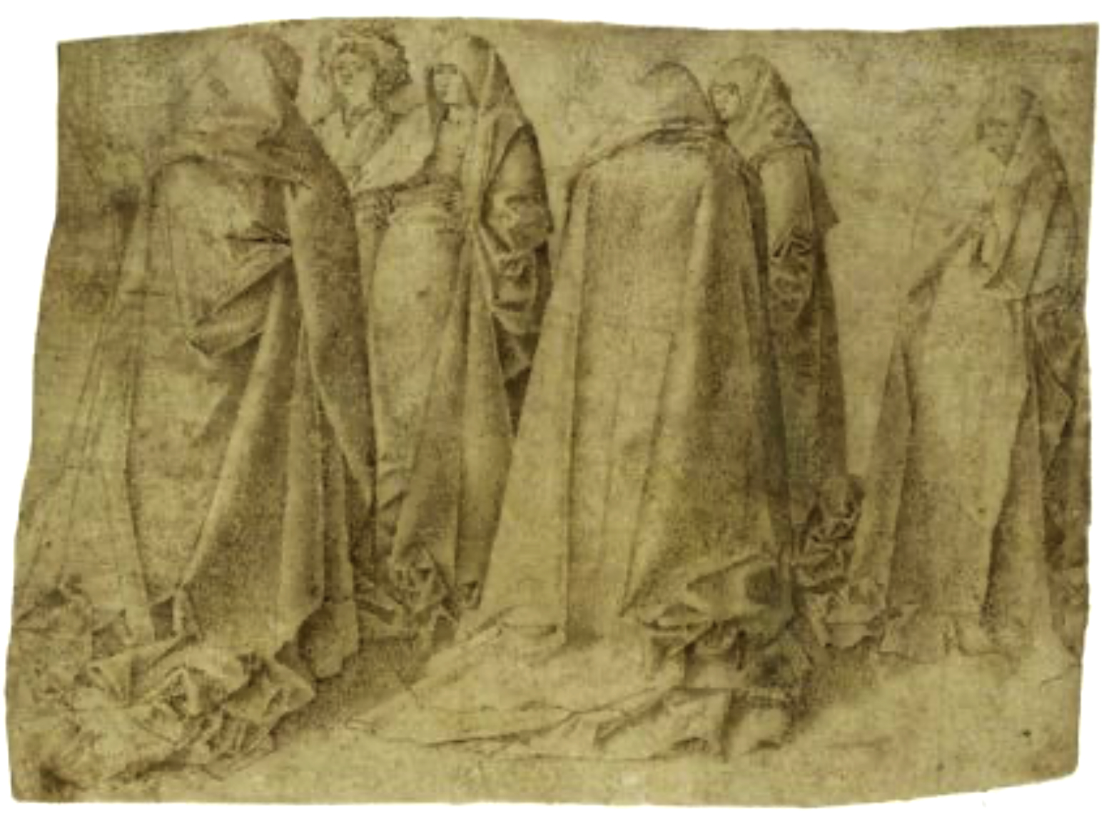 Antonello, Gruppi di donne, 1475 circa, pennello, penna e inchiostro su carta, cm 12.1 × 15.2, The Metropolitan Museum, New York.