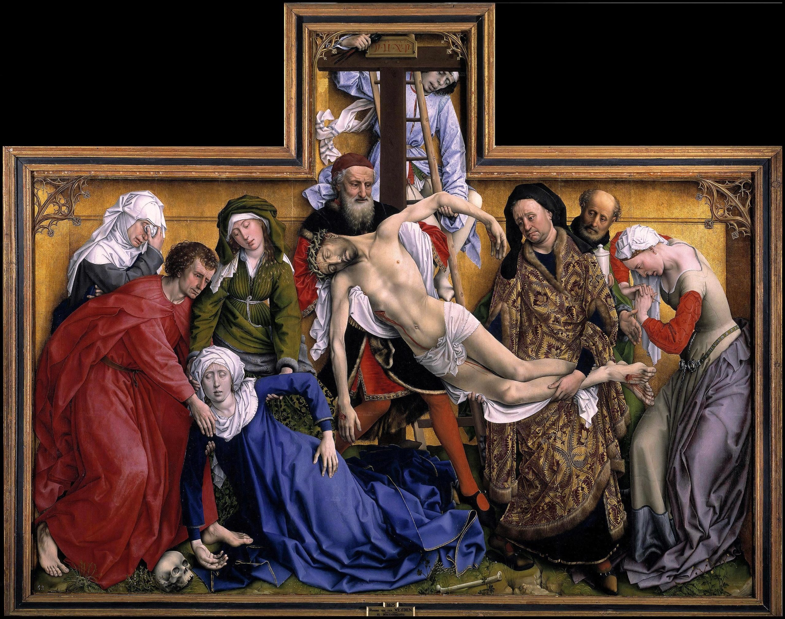 Rogier van der Weyden, Deposizione, 1435-1440, olio su tavola, cm 220 × 260, Museo del Prado, Madrid.