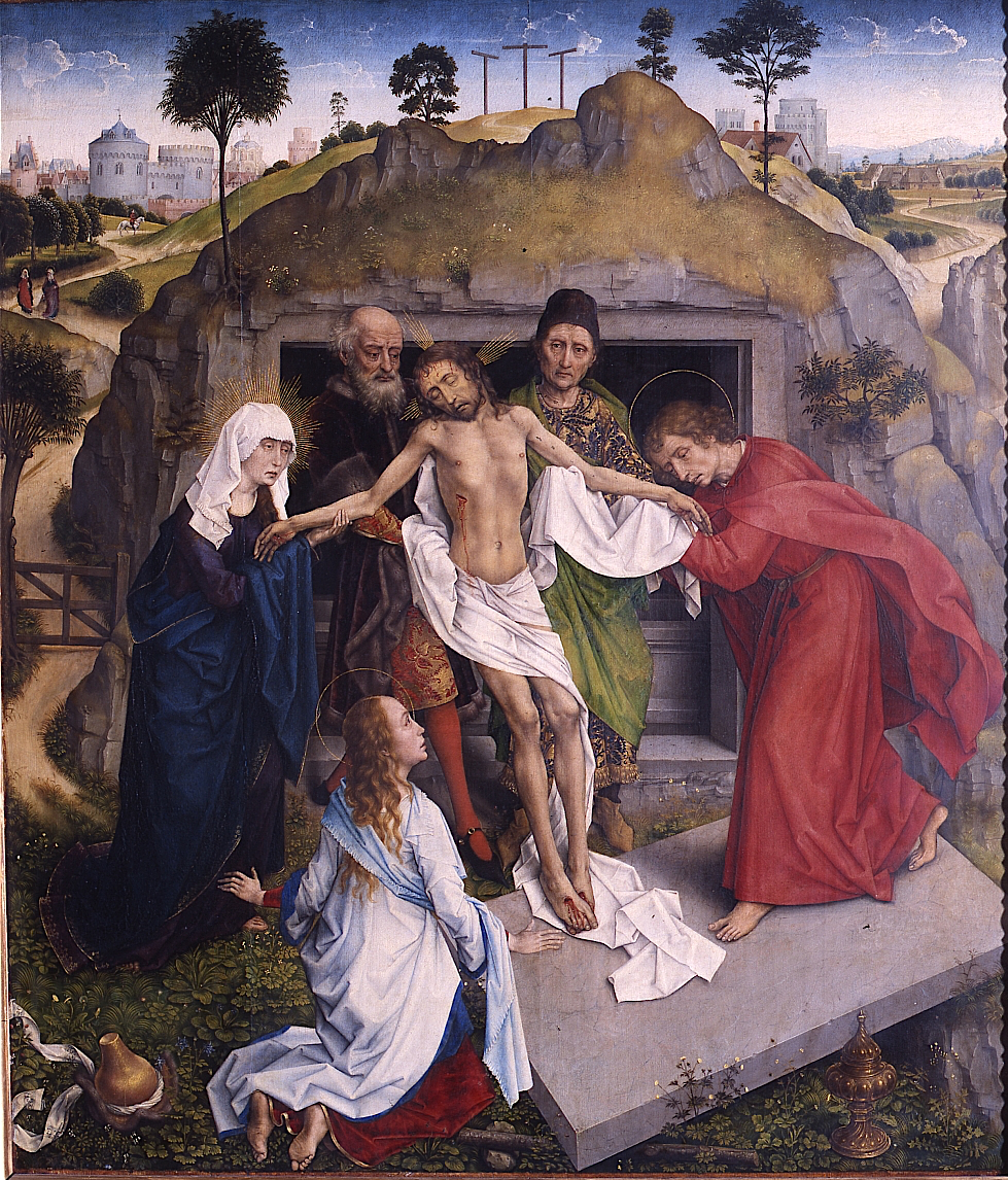 Van Der Weyden Rogier (1399-1400/ 1464), Deposizione di Cristo nel Sepolcro, 1450 c., Gallerie degli Uffizi, Firenze.
