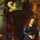 un dettaglio del Trittico Portinari che mostra la ricchezza e la varietà delle stoffe fiamminghe.