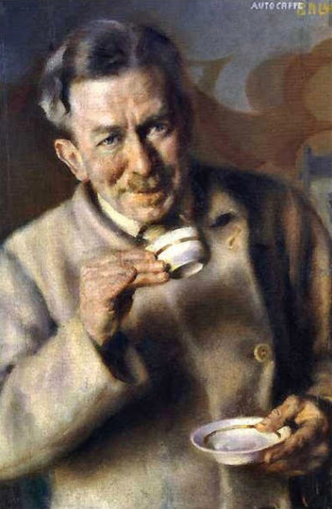 Giacomo Balla, (Torino 1871 - Roma 1958), Autocaffè, 1928. Olio su tavola, cm 63,5 x 42,5, Sale del Novecento, Gallerie degli Uffizi. Riporta la tavola di Giacomo Balla presso le Gallerie degli Uffizi.