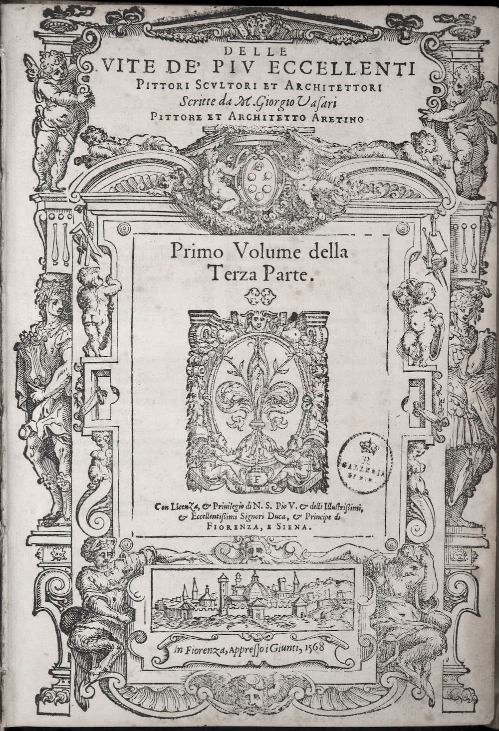 Giorgio Vasari, Le Vite..., 1568, pagina interna, Vol III, Gabinetto dei Disegni e delle Stampe, Gallerie degli Uffizi.