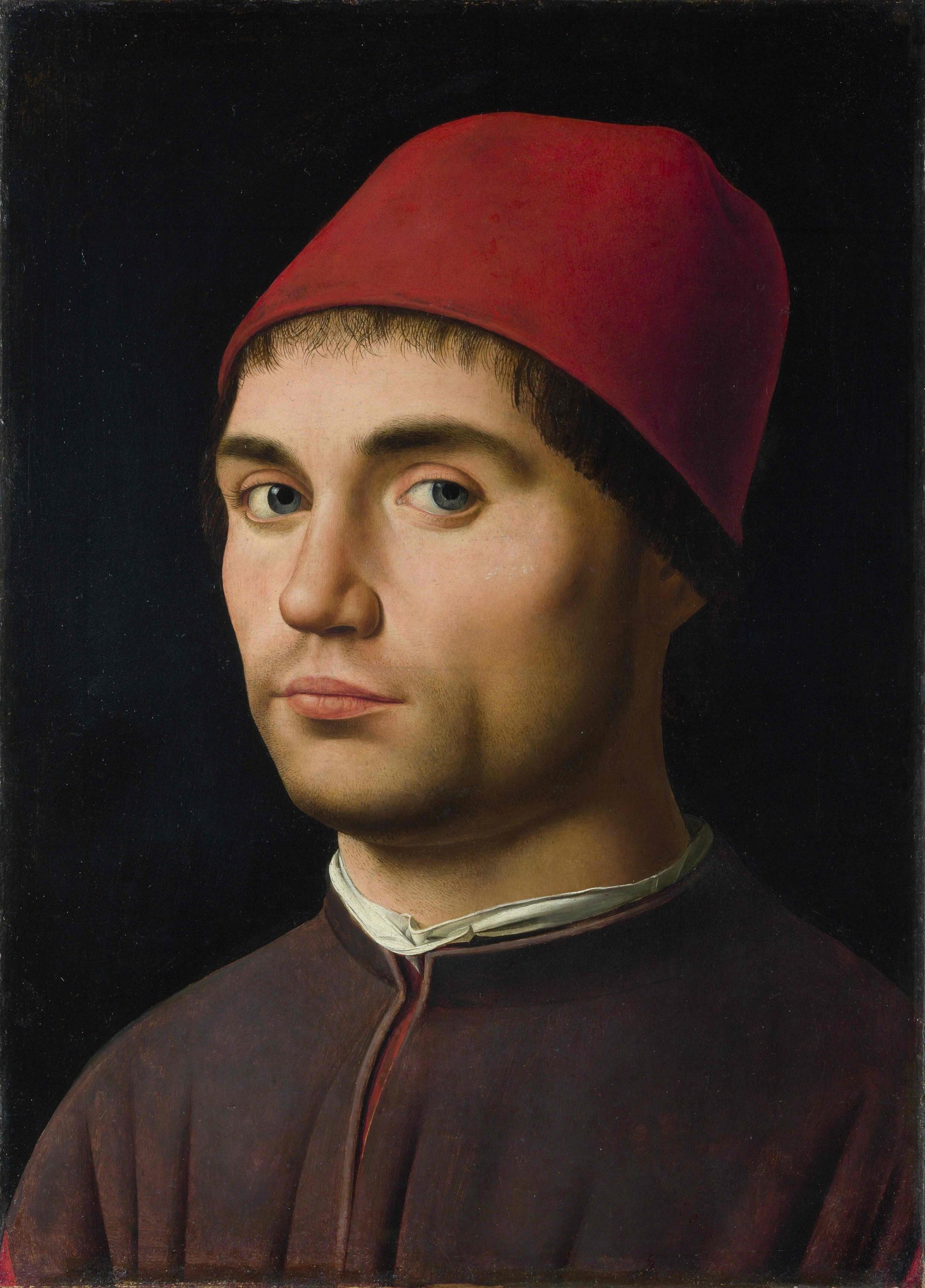 Antonello da Messina, Ritratto di giovane, 1474, olio su tavola di pioppo, cm 35,5 × 25,5, The National Gallery, Londra.