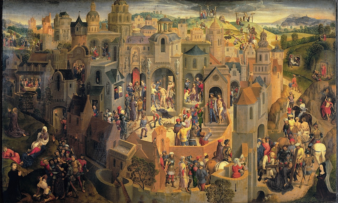 Hans Memling, 1467-1473 circa, olio su tavola, tra il 1470 e il 1471, olio su tavola di quercia, 56,7x92,2 cm, Galleria Sabauda, Musei reali di Torino.